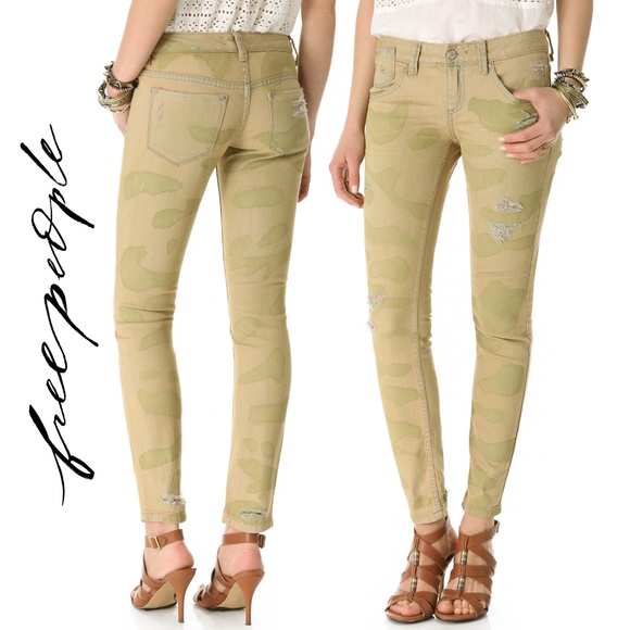 Free People Denim - Destroyed Camo Skinny Jean in Castro Wash NWT